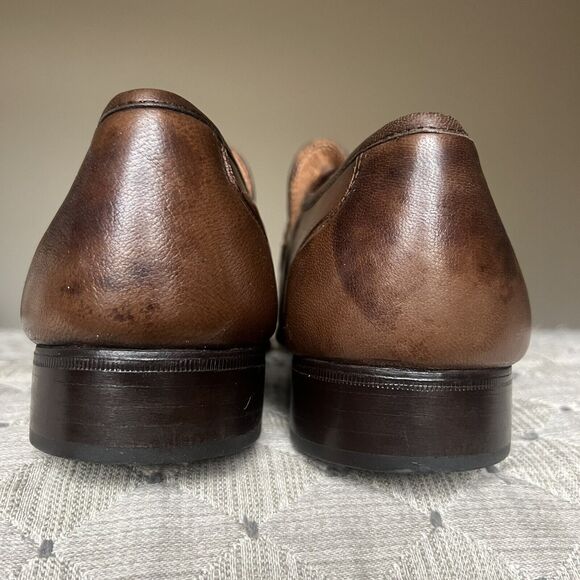 Diamond’s Italy Brown Buttery Soft Leather Tassel Tie Slip On Loafers Men 9 New - Picture 10 of 16